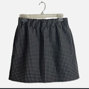 JCrew Black and White Pocka Dot Mini Skirt (Size 4)